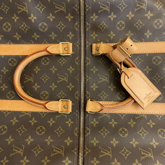 EXCELLENT!! Louis Vuitton Monogram Keepall Travel Bag + LV Luggage Tag + More - Picture 5 of 16